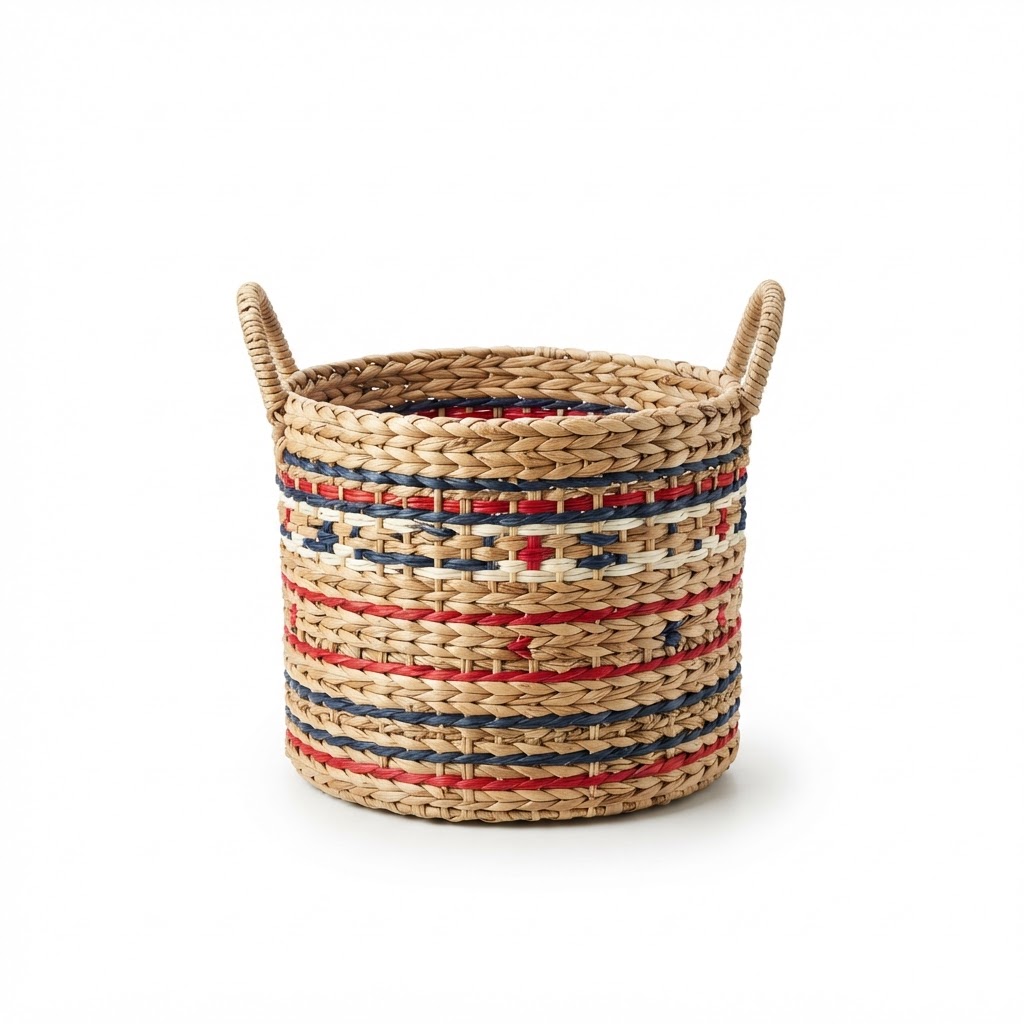 Independence Day Woven Rattan Storage Basket