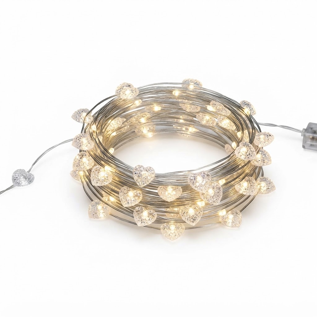 Sparkling LED Heart Fairy String Lights