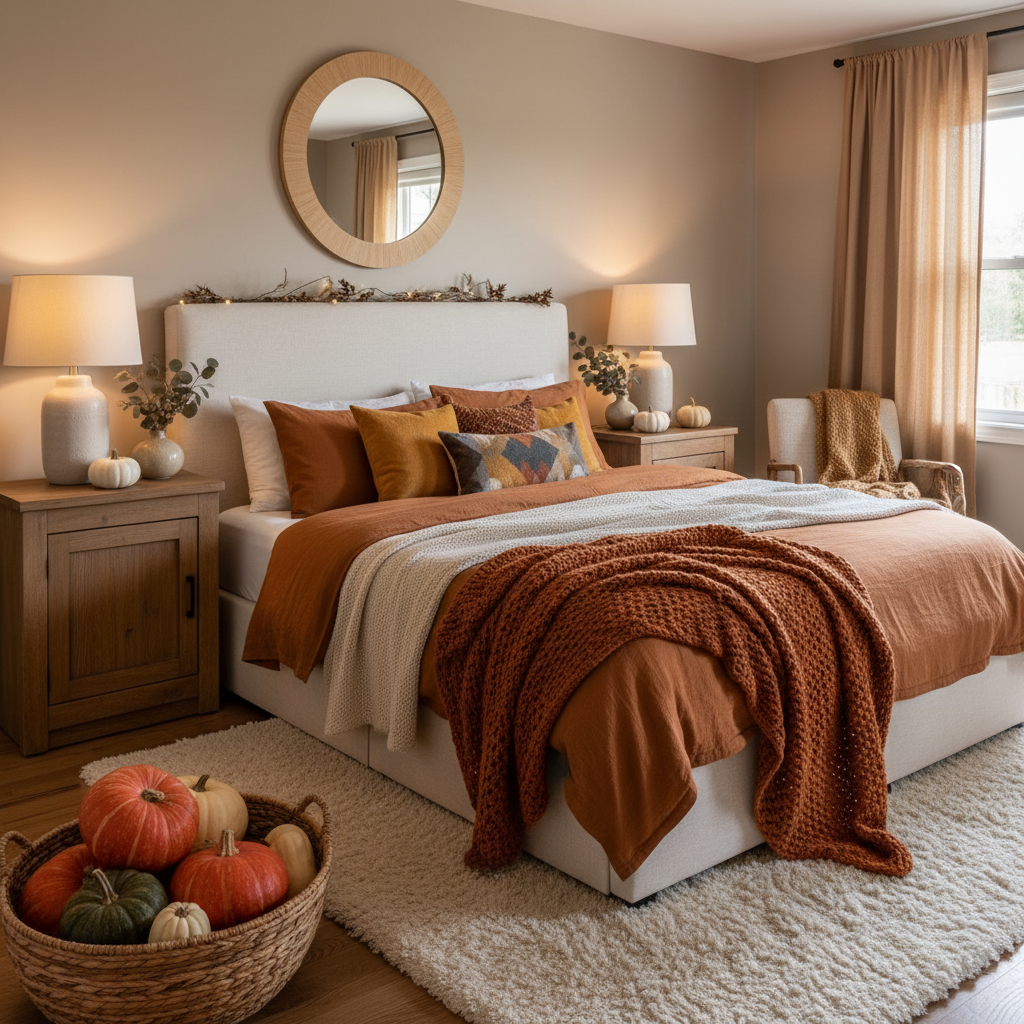 Scandinavian Fall Master Bedroom
