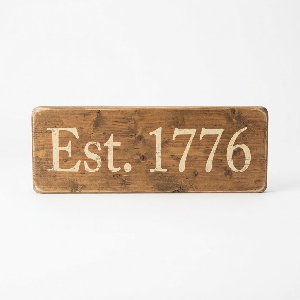 Wood 'Est. 1776' Sign