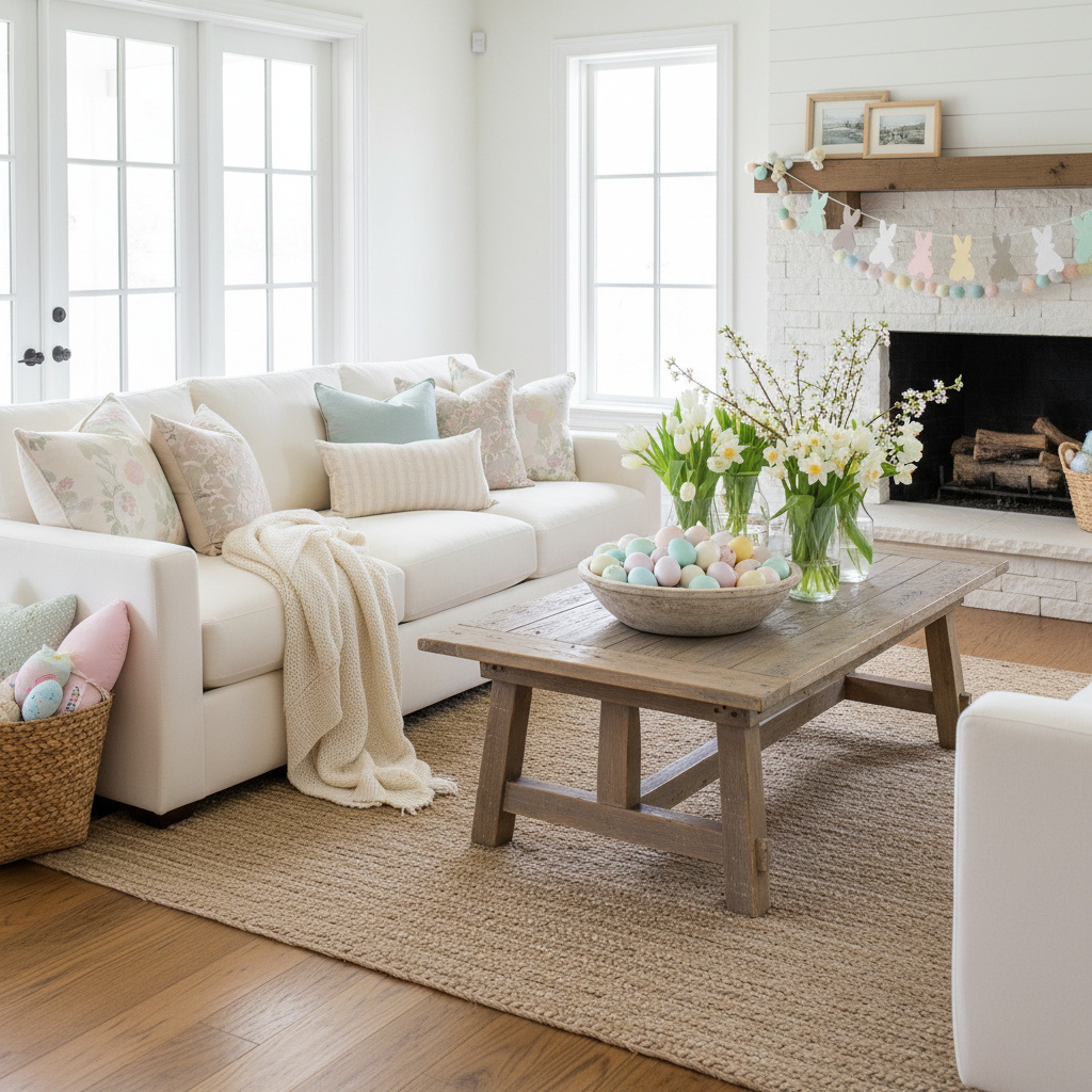 Modern Farmhouse Easter Living Room