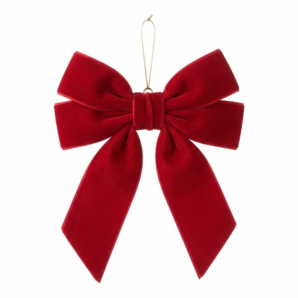 core Red Velvet Bow Ornaments