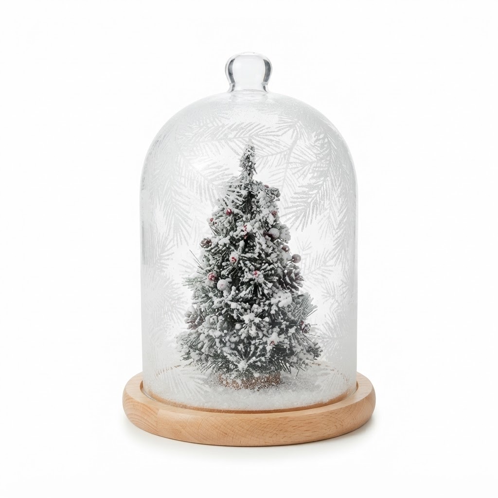 Frosted Christmas Tree Cloche