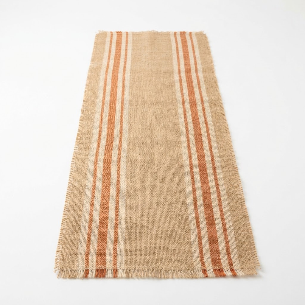 Burlap Striped Table Runner