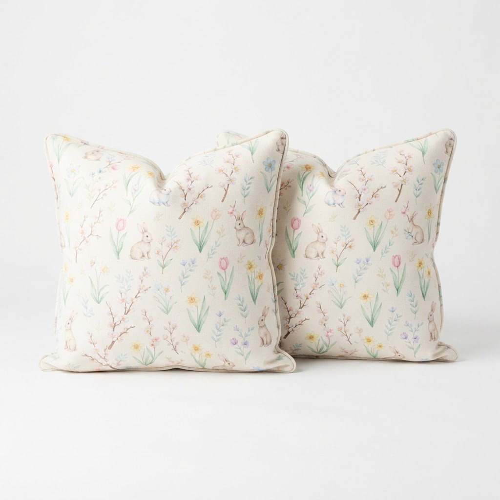 Transitional Pastel Cotton Throw Pillow Set