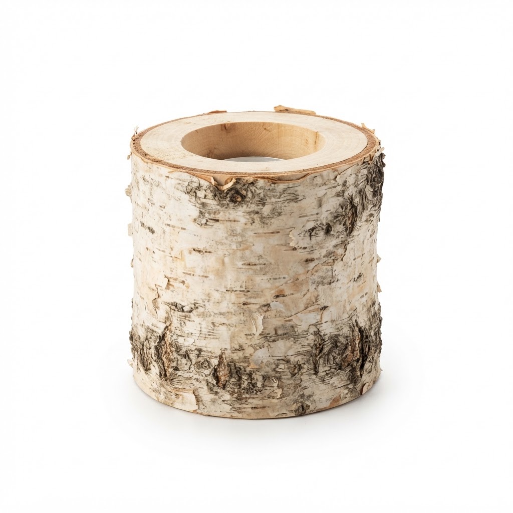 Birch Bark Candle Holder