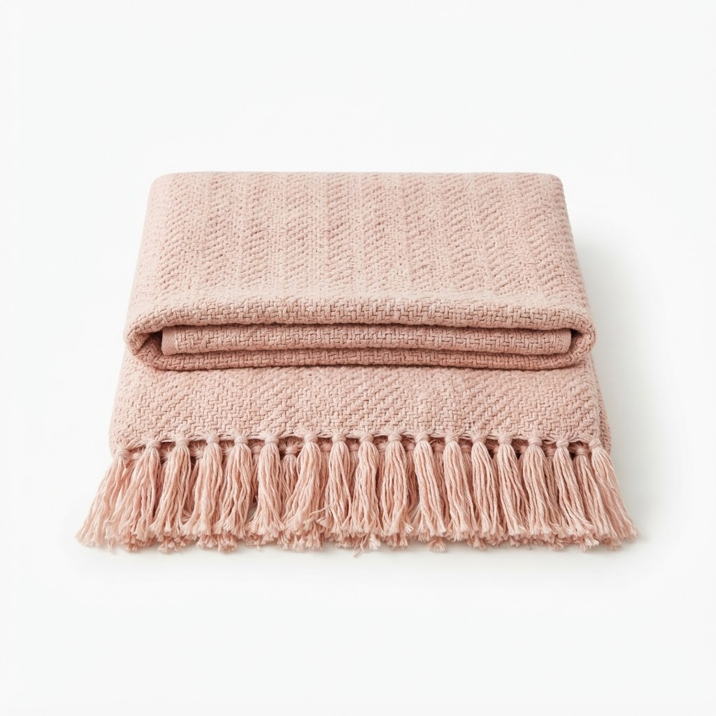Blush Woven Throw Blanket