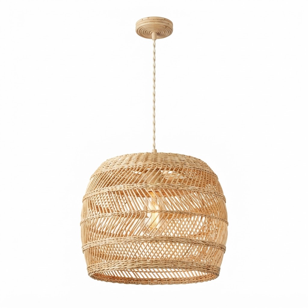 Woven Rattan Pendant Light
