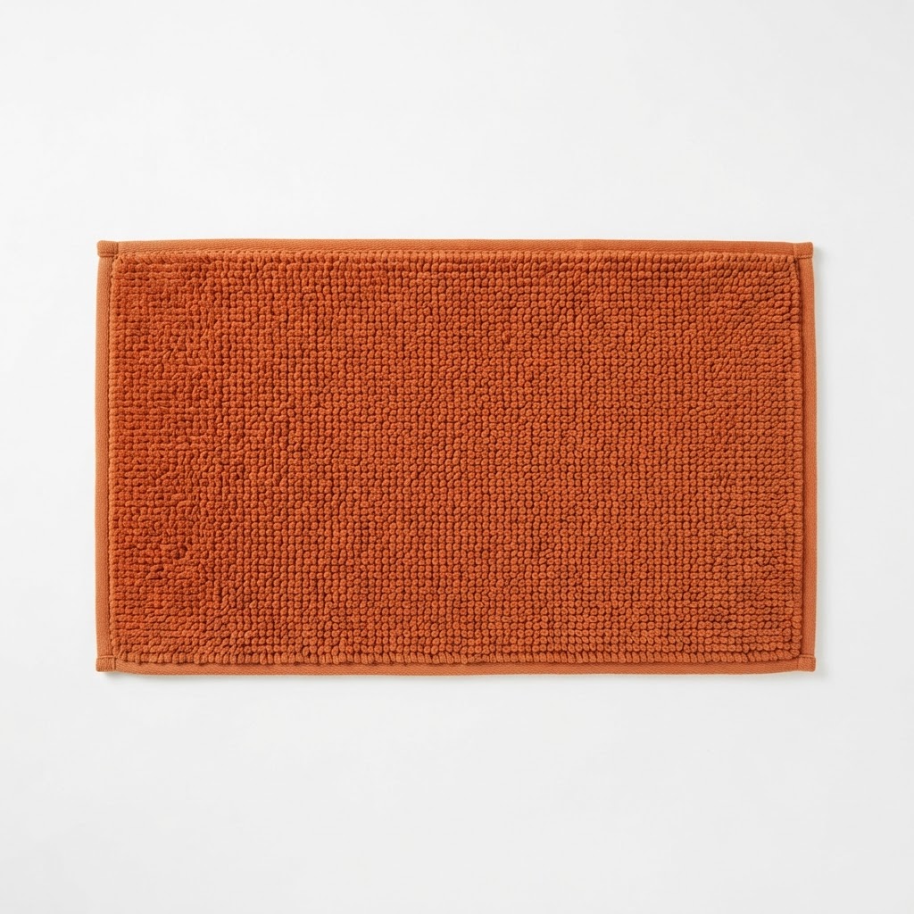 Burnt Orange Cotton Bath Mat