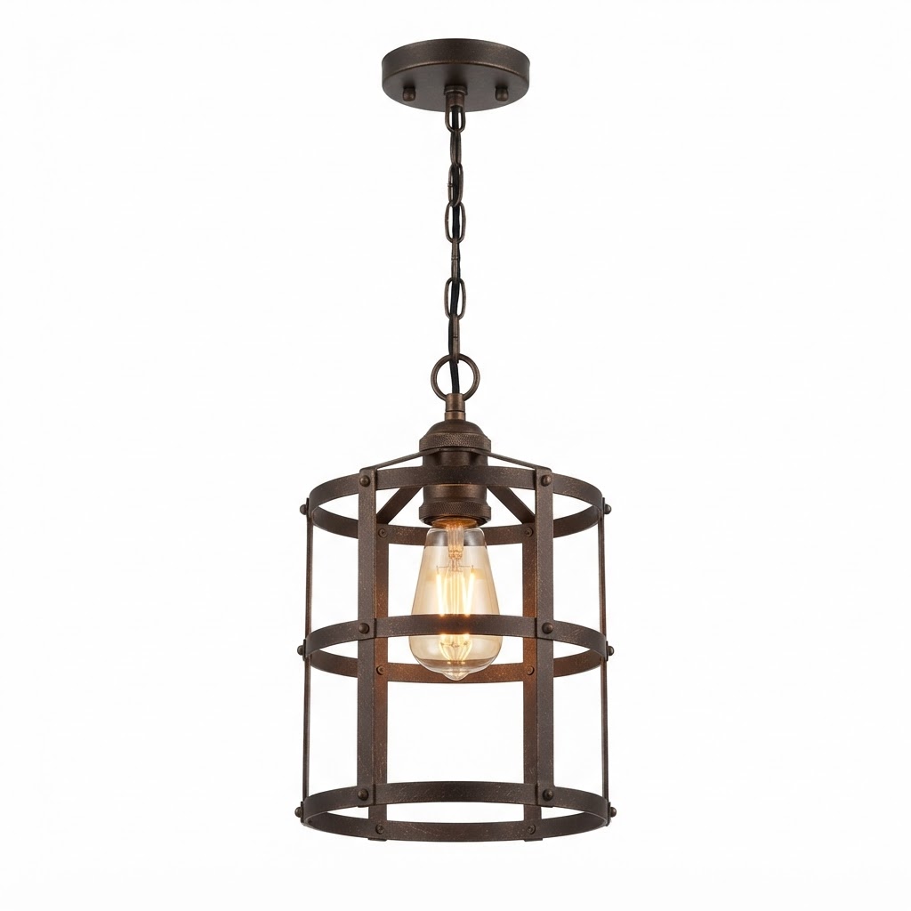 Bronze Cage Pendant Light