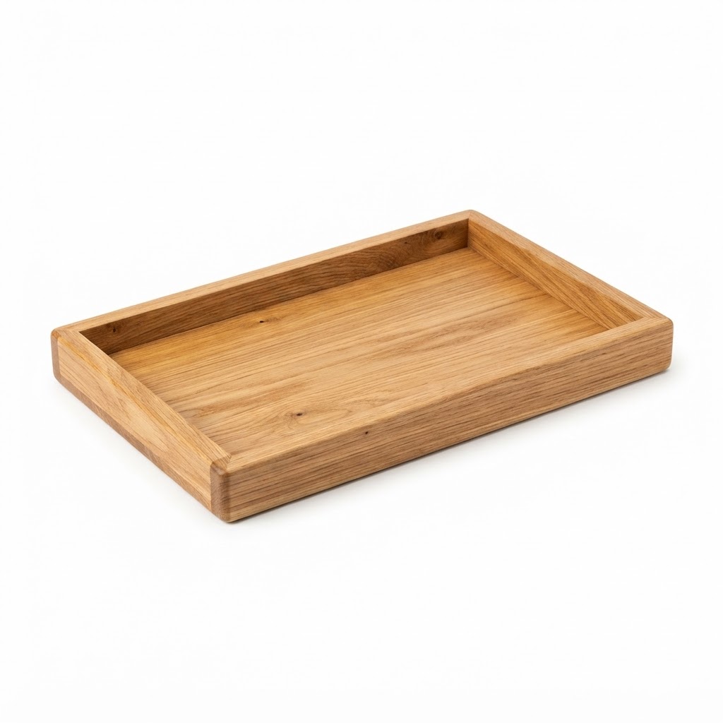 Rectangular Solid Oak Vanity Tray