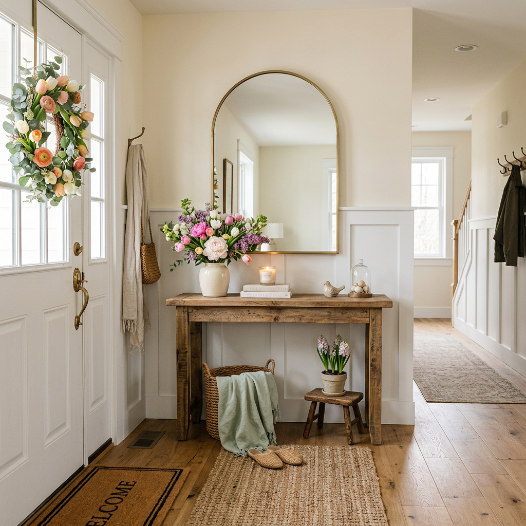Farmhouse Spring Entryway