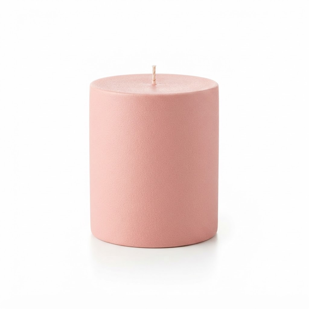 Ceramic Pink Pillar Candles