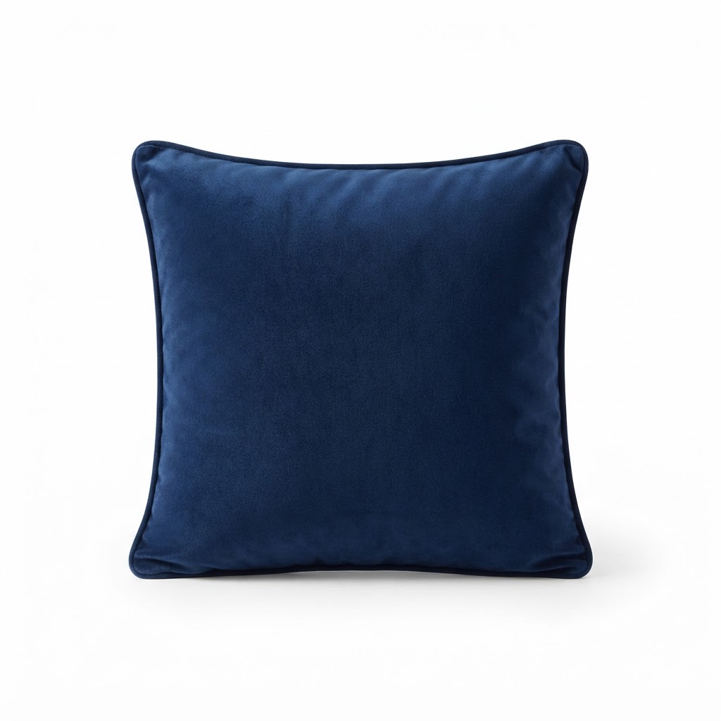navy velvet decorative pillow