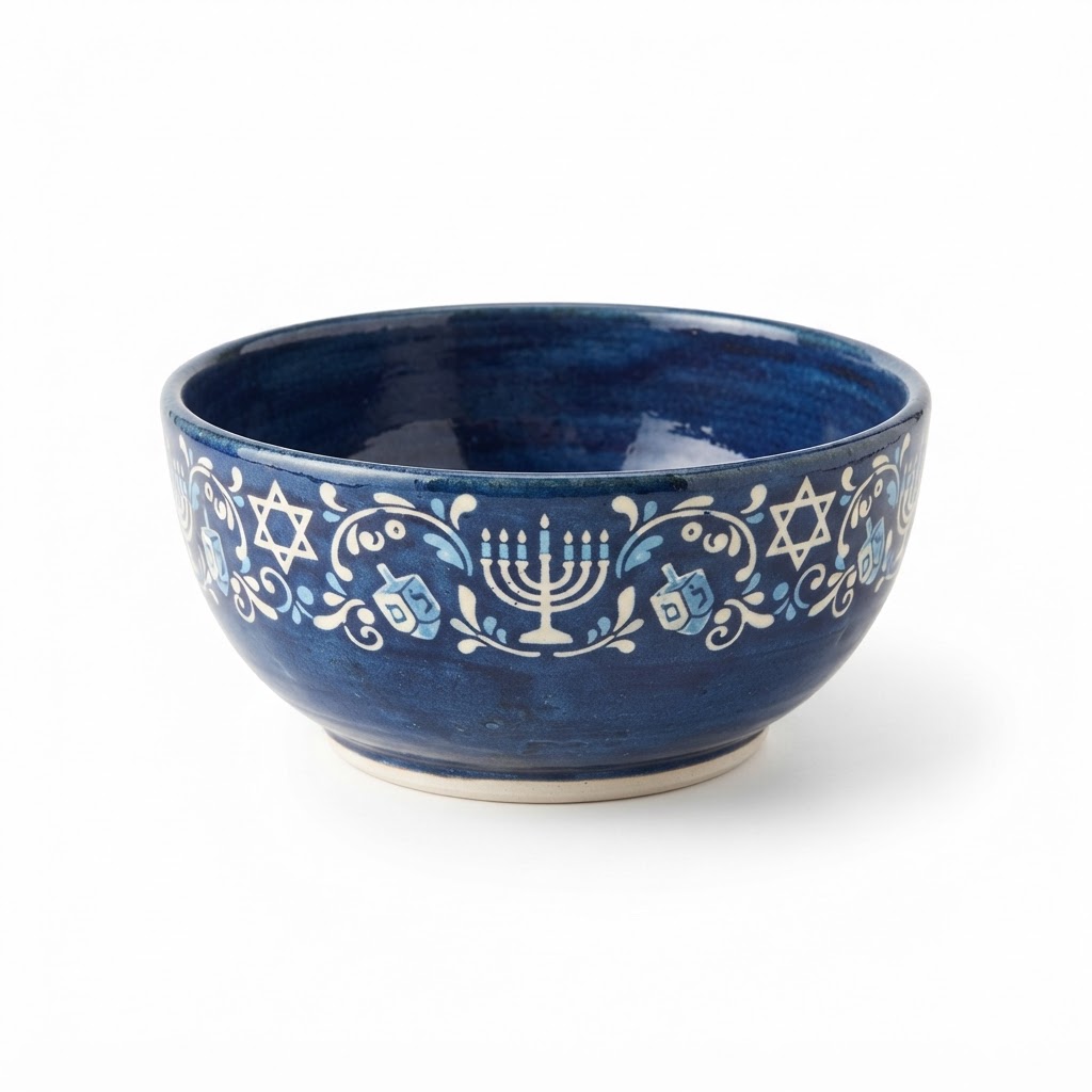 Hanukkah Indigo Ceramic Bowls