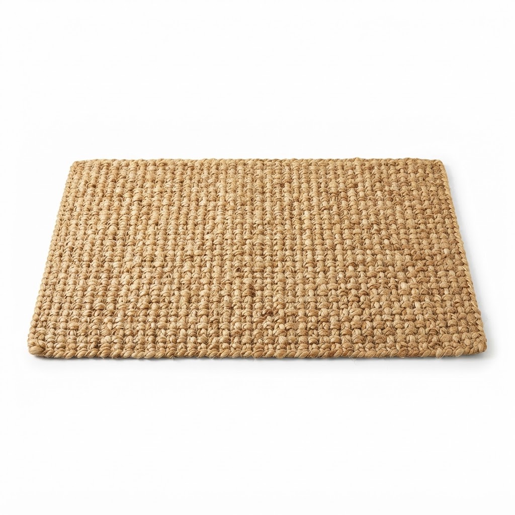 Textured Woven Jute Bath Mat