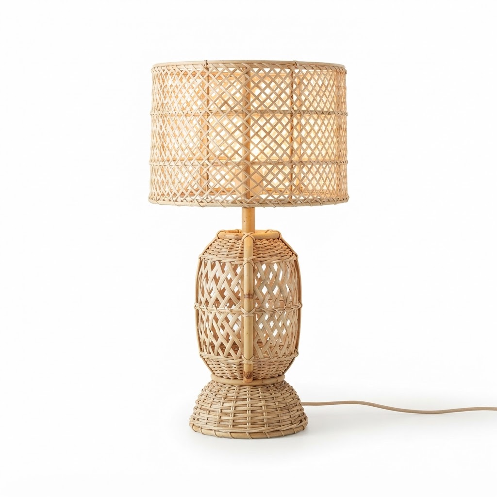 Bamboo Rattan Table Lamp
