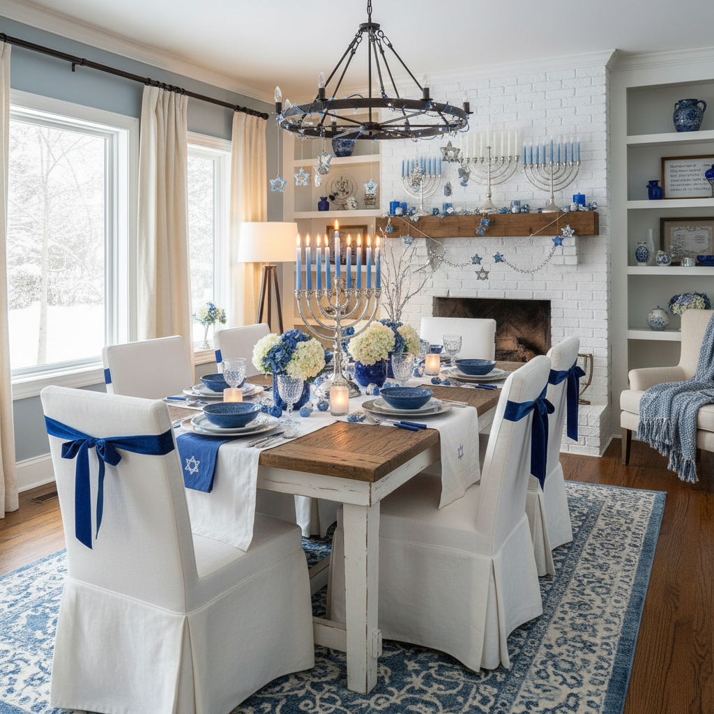 Modern Farmhouse Hanukkah Dining Room
