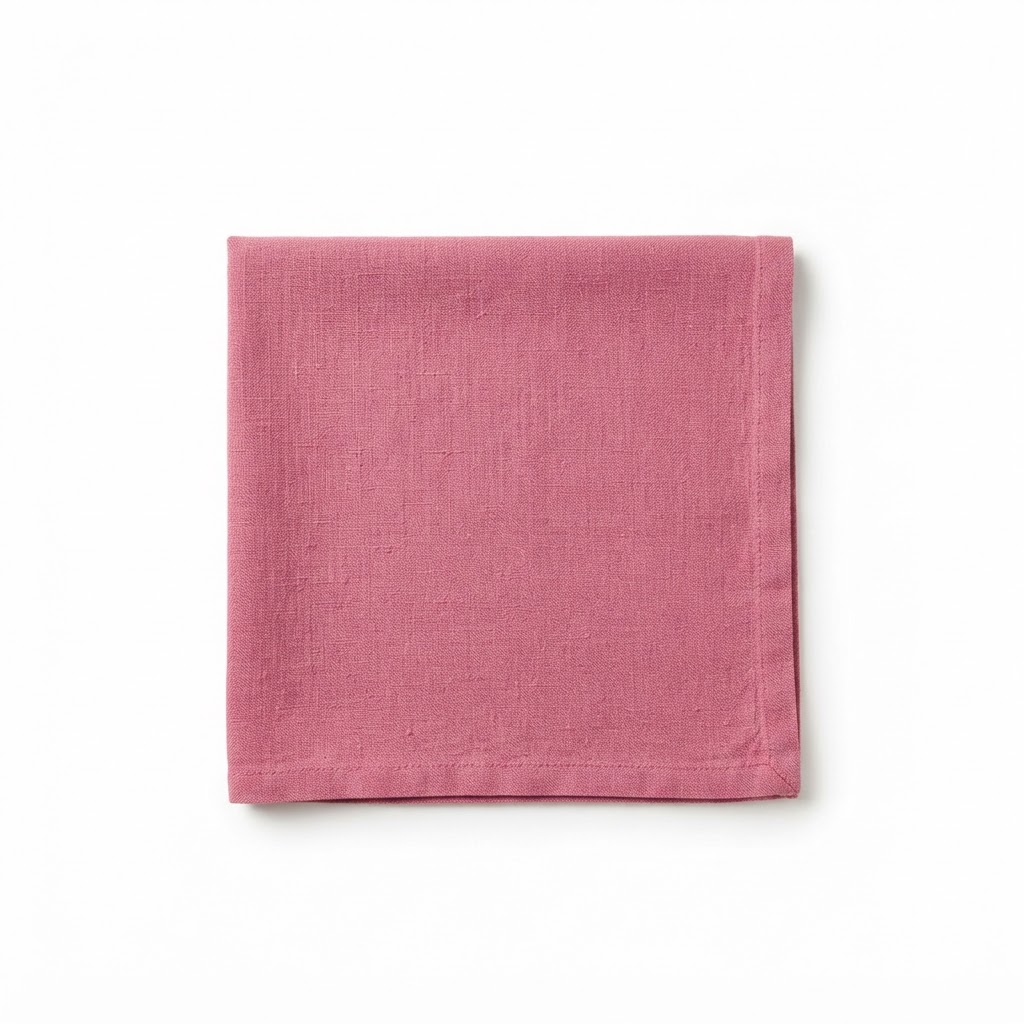 Valentine's Rose Pink Linen Napkins