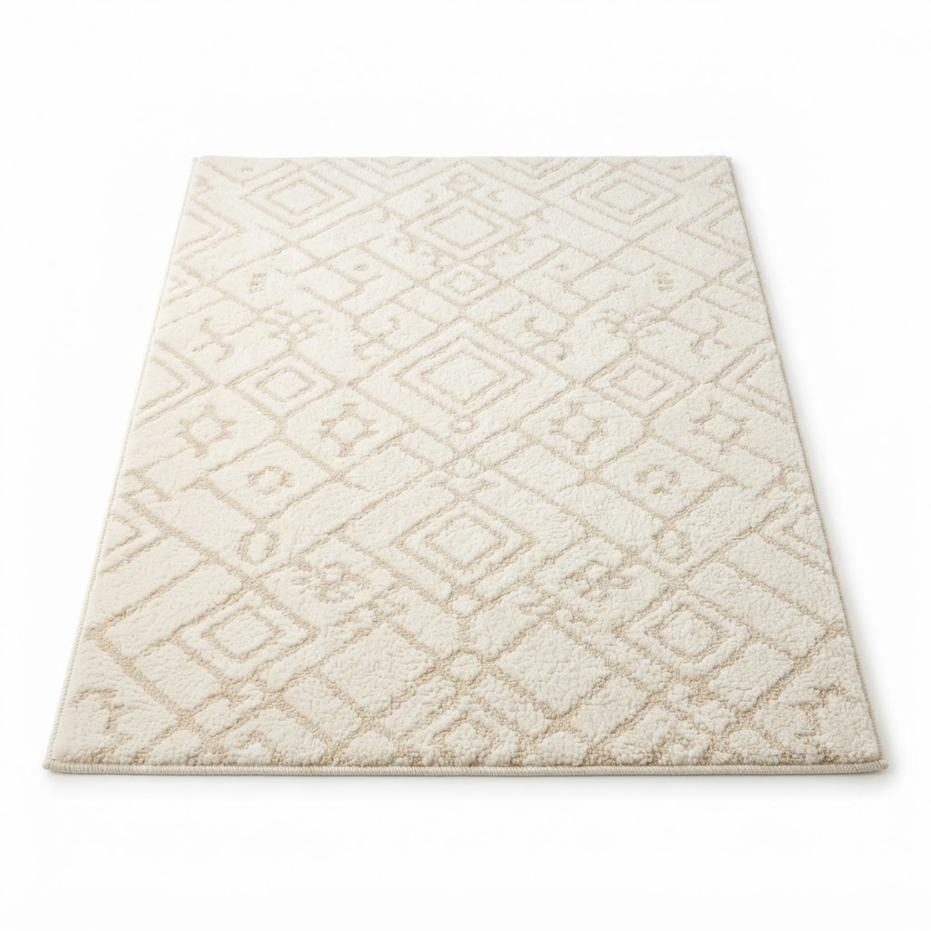 Cream Geometric Area Rug