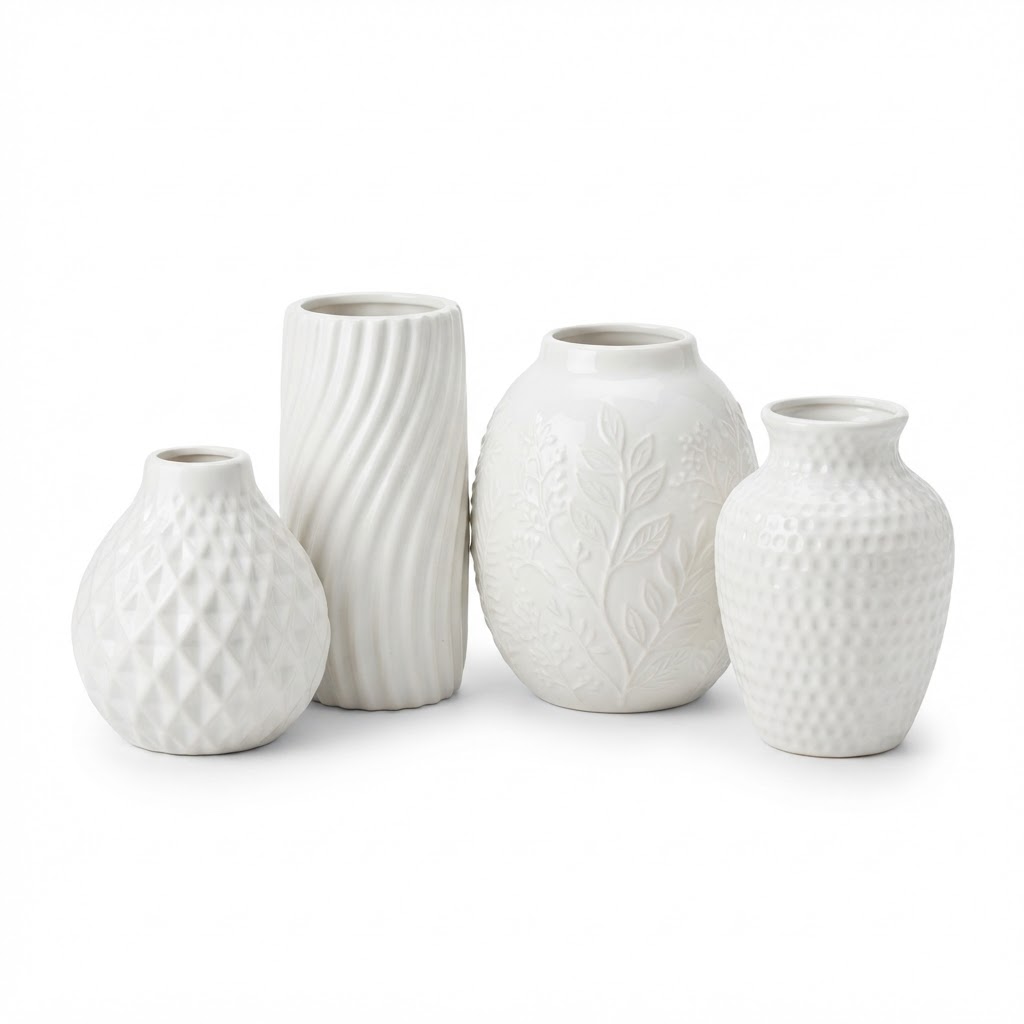 White Ceramic Vase Collection