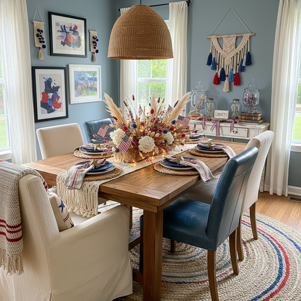 Boho Independence Day (4th of July) Dining Room