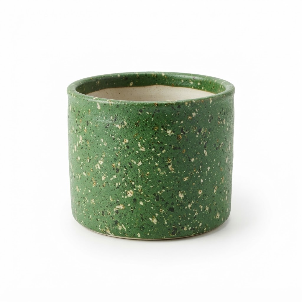 ceramic speckled green planter