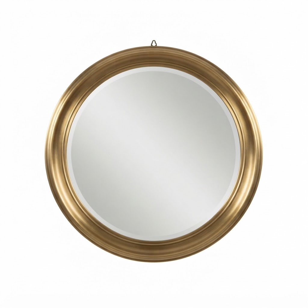 Brass Framed Circular Vanity Mirror