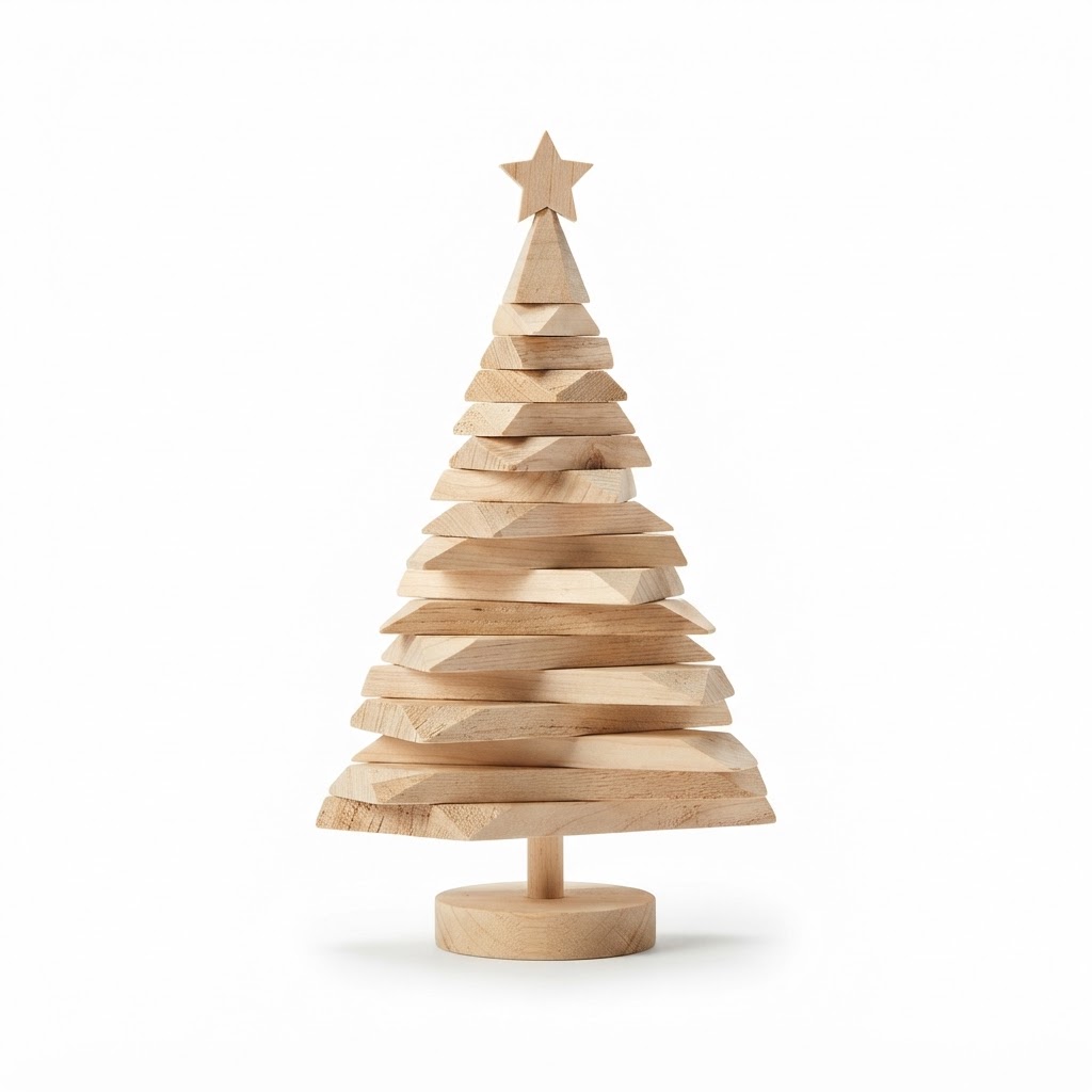 Wooden Geometric Christmas Tree