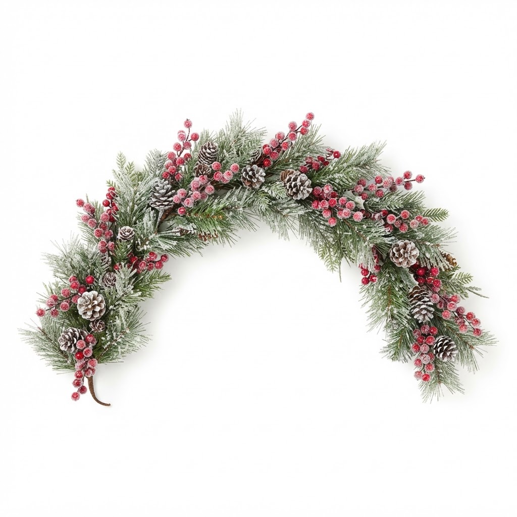 Frosted Berry Mantel Garland