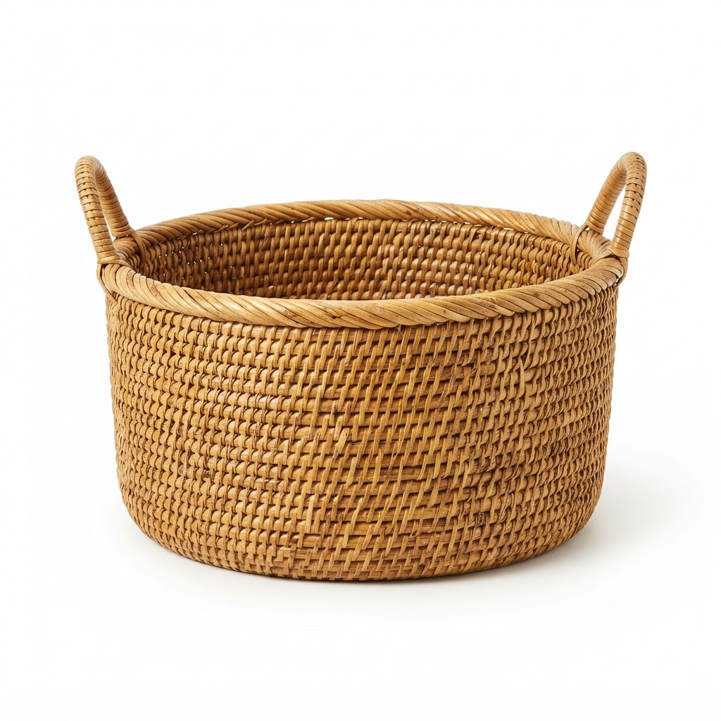 Woven Rattan Storage Basket