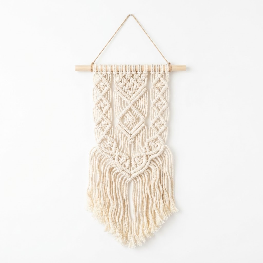 Off-White Macrame Wall Hanging