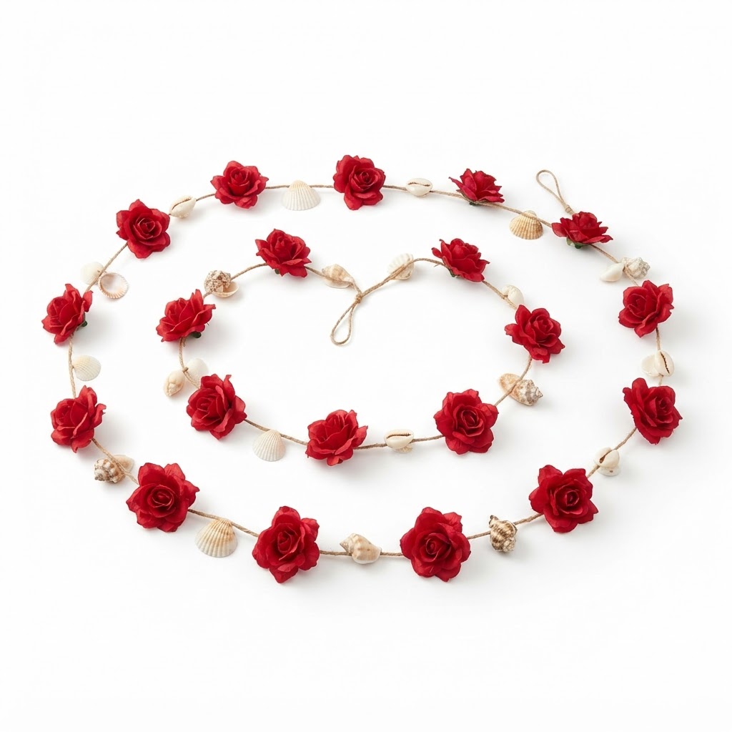 Valentine Rose and Shell Garland