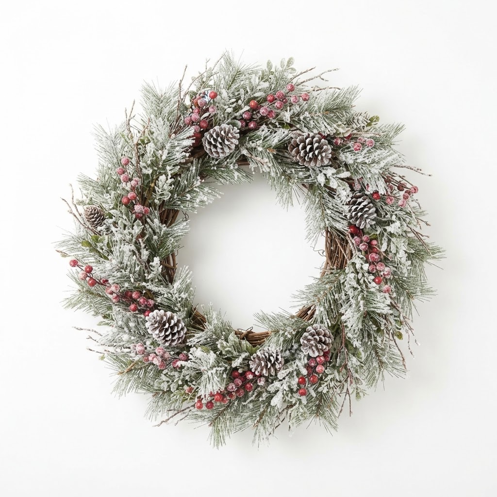 Frosted Pine Berry Wreath