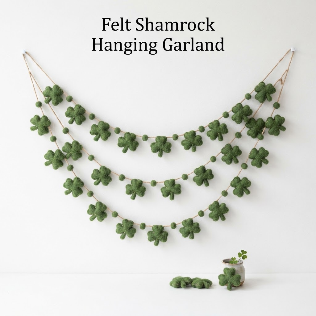 core Felt Shamrock Hanging Garland