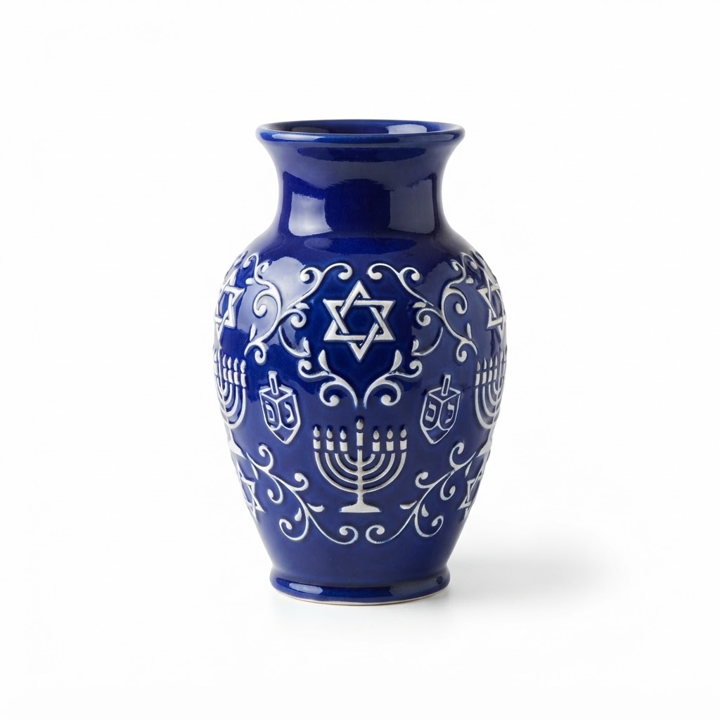 Deep Blue Ceramic Decorative Vase