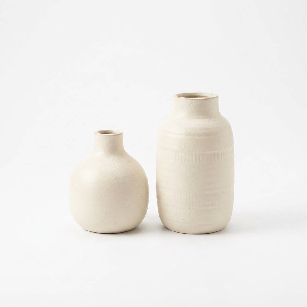 Cream Ceramic Vase Set