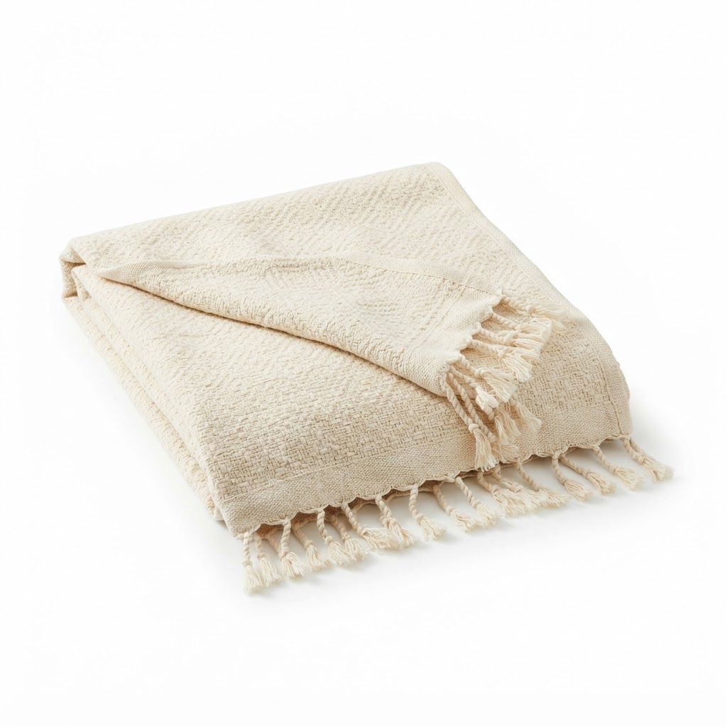 Textured Cotton Throw Blanket