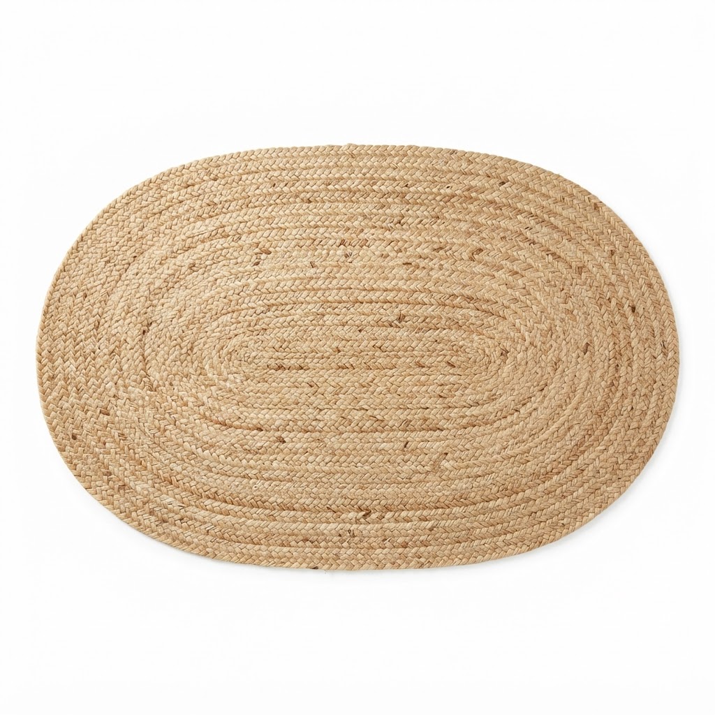 Woven Jute Oval Area Rug