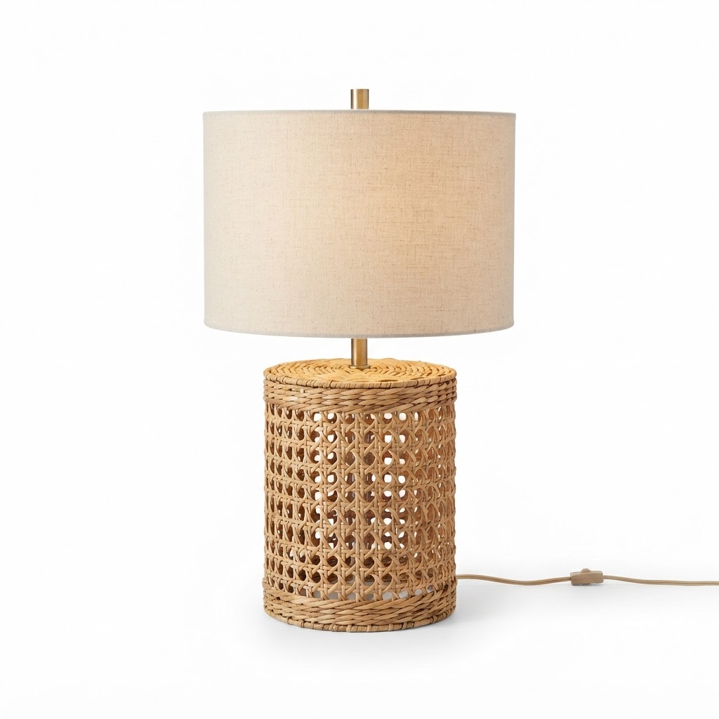 Woven Rattan Table Lamp
