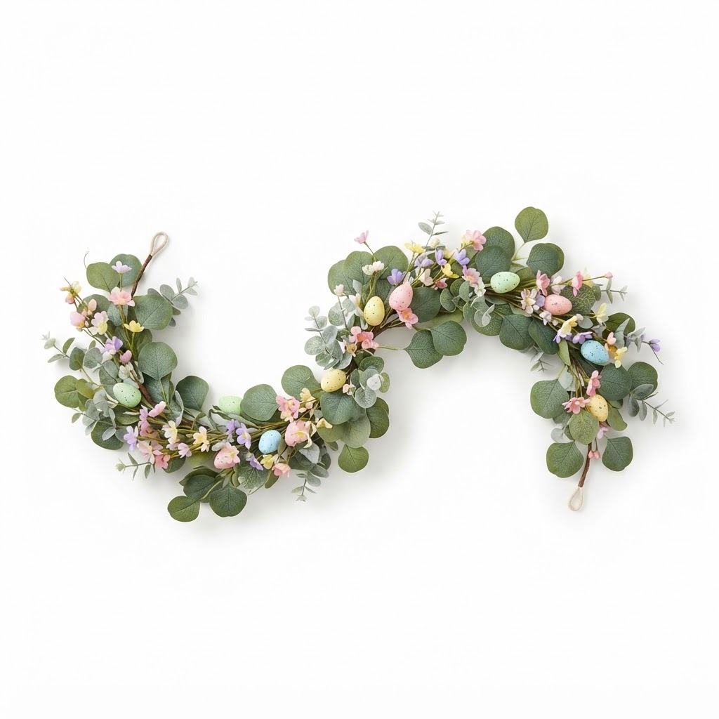 Floral Eucalyptus Easter Window Garland