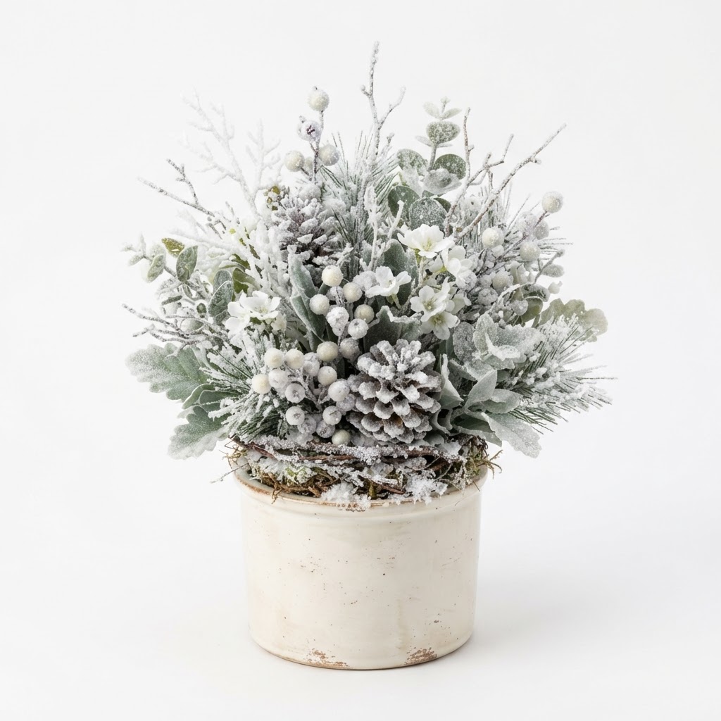 Winter Frosted Floral Arrangement