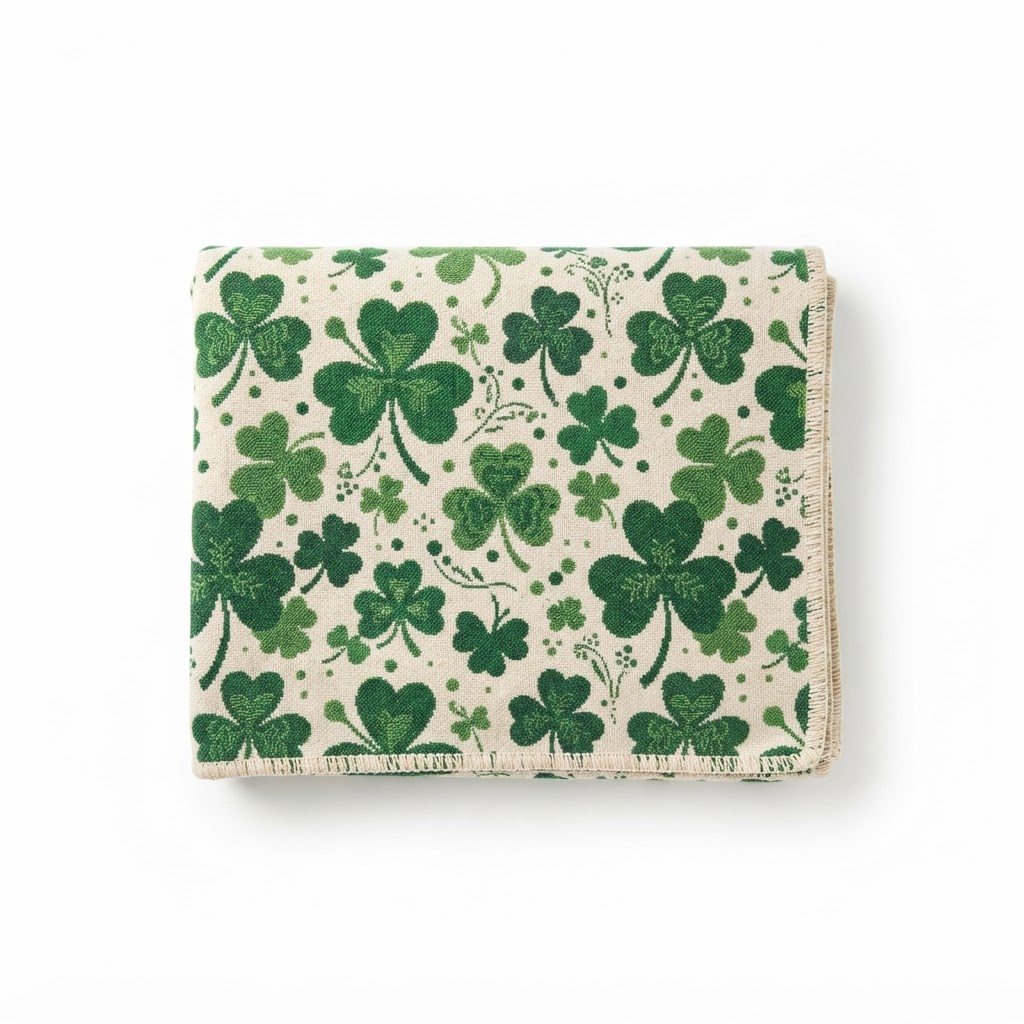 Patterned Shamrock Decorative Throw