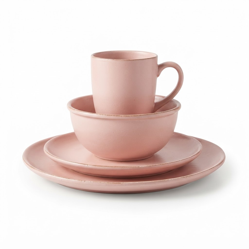 Romantic Blush Pink Ceramic Dinnerware Set