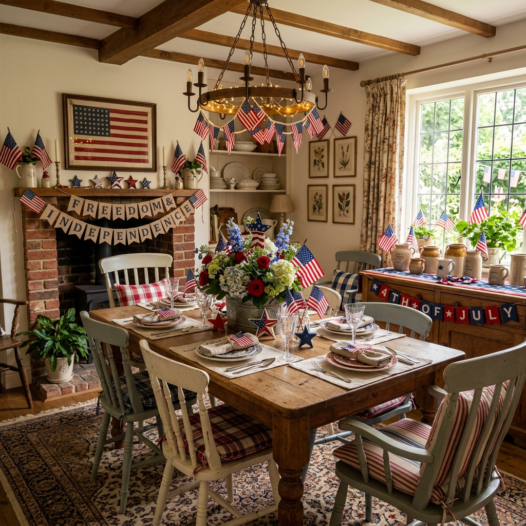 Cottagecore Independence Day (4th of July) Dining Room