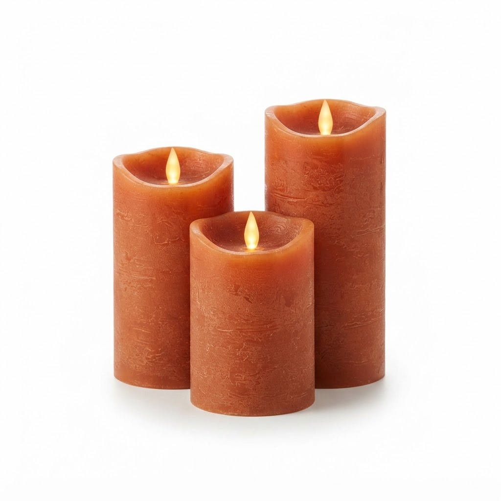 Fall LED Flameless Pillar Candle Set