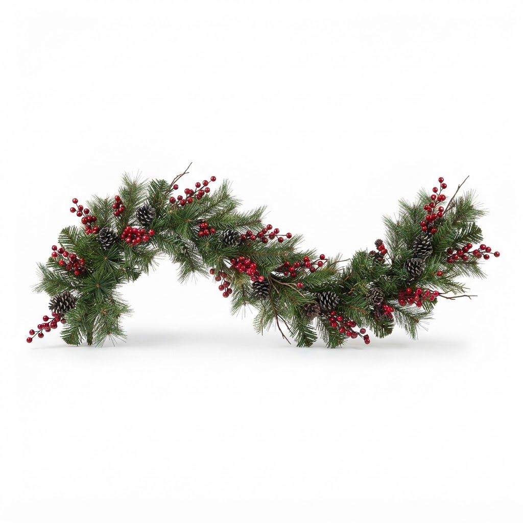 Winter Artificial Pine and Berry Garland