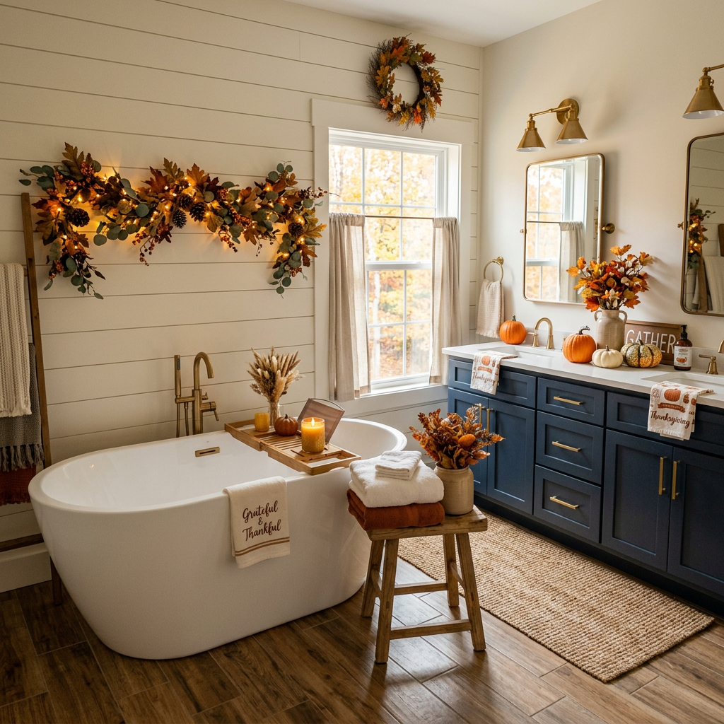 Modern Cottage Thanksgiving Master Bathroom