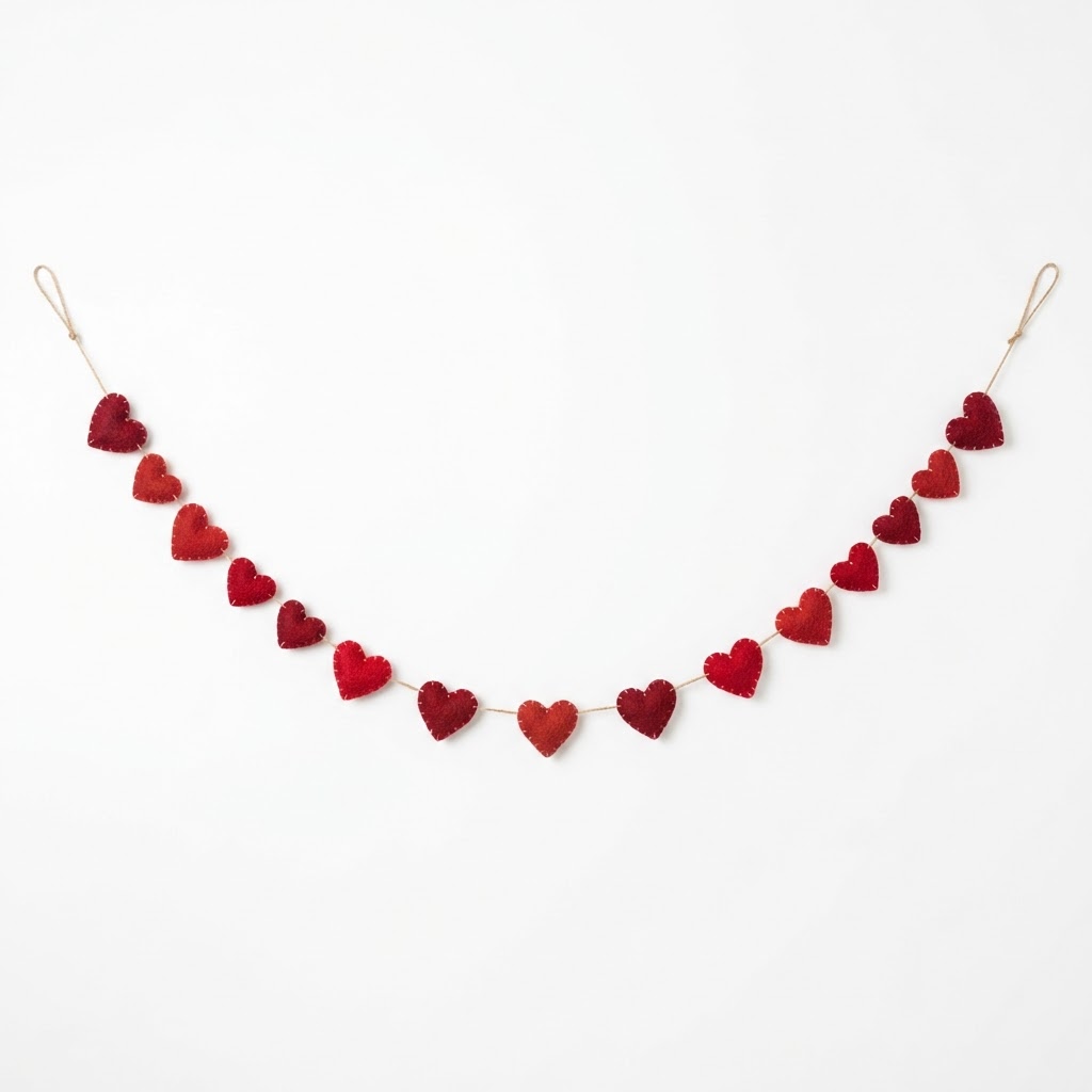 Valentine Felt Heart Garland