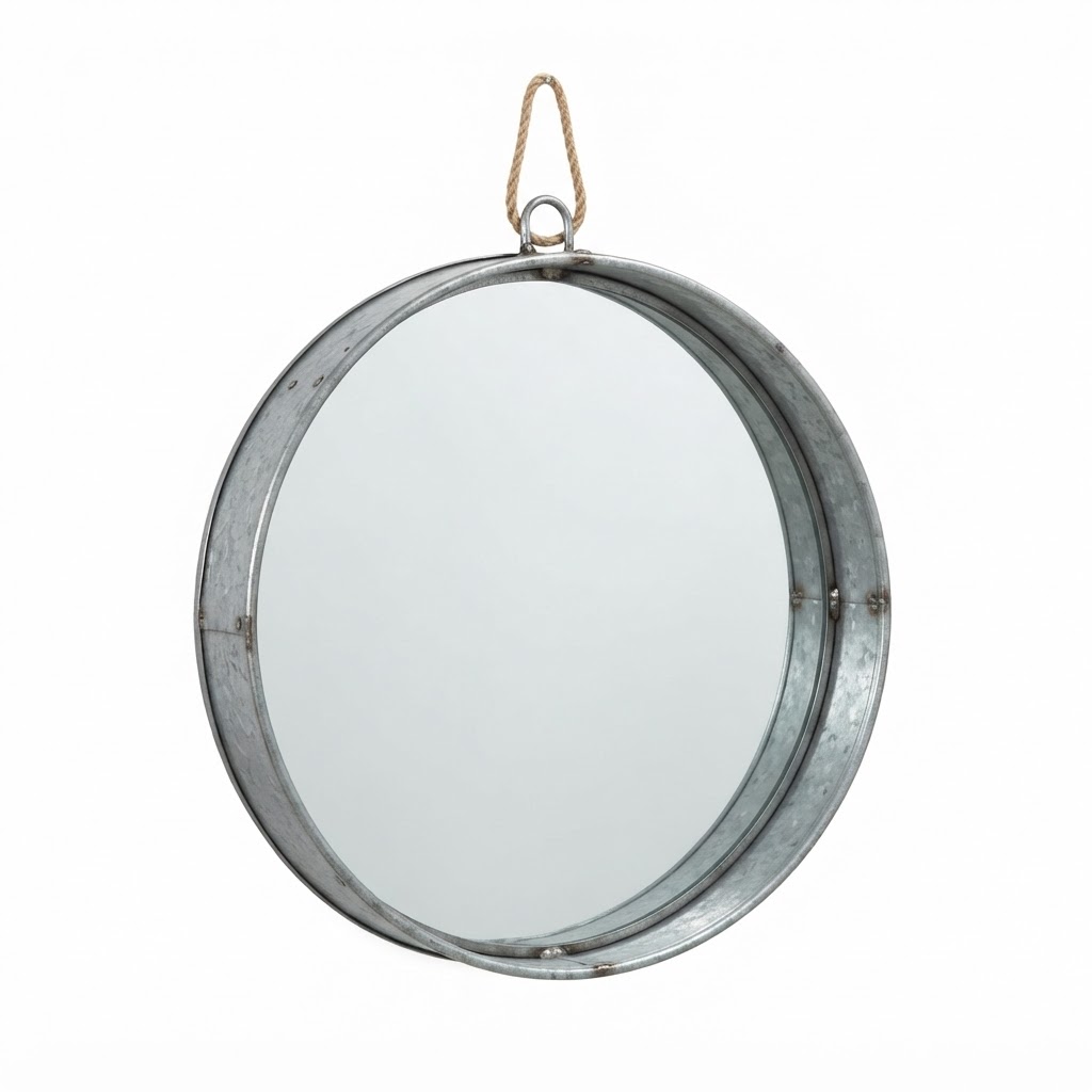 Galvanized Steel Round Mirror